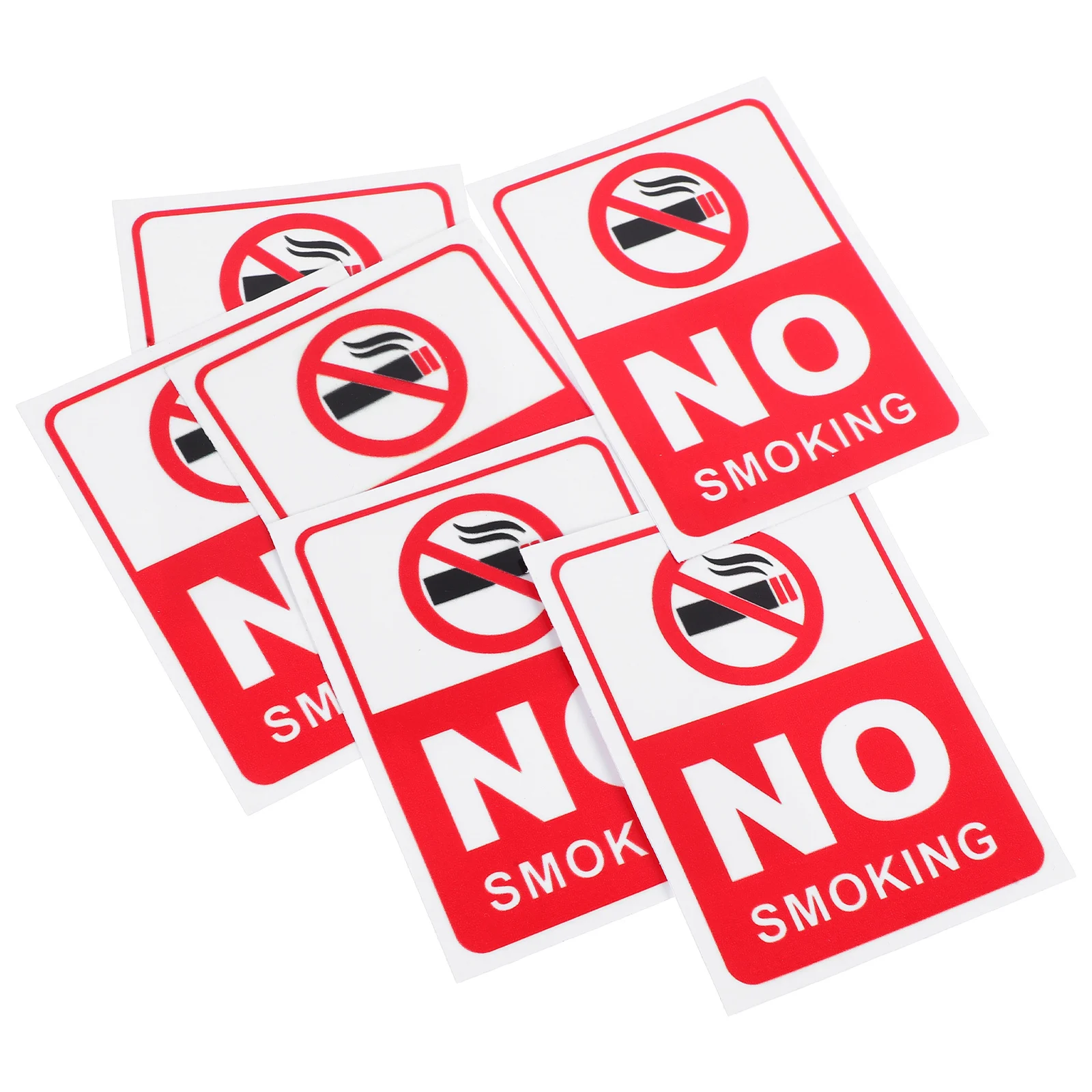 6 Pcs No Smoking Sign Adhesive Warning Sticker Anti- Safety Signs Office
