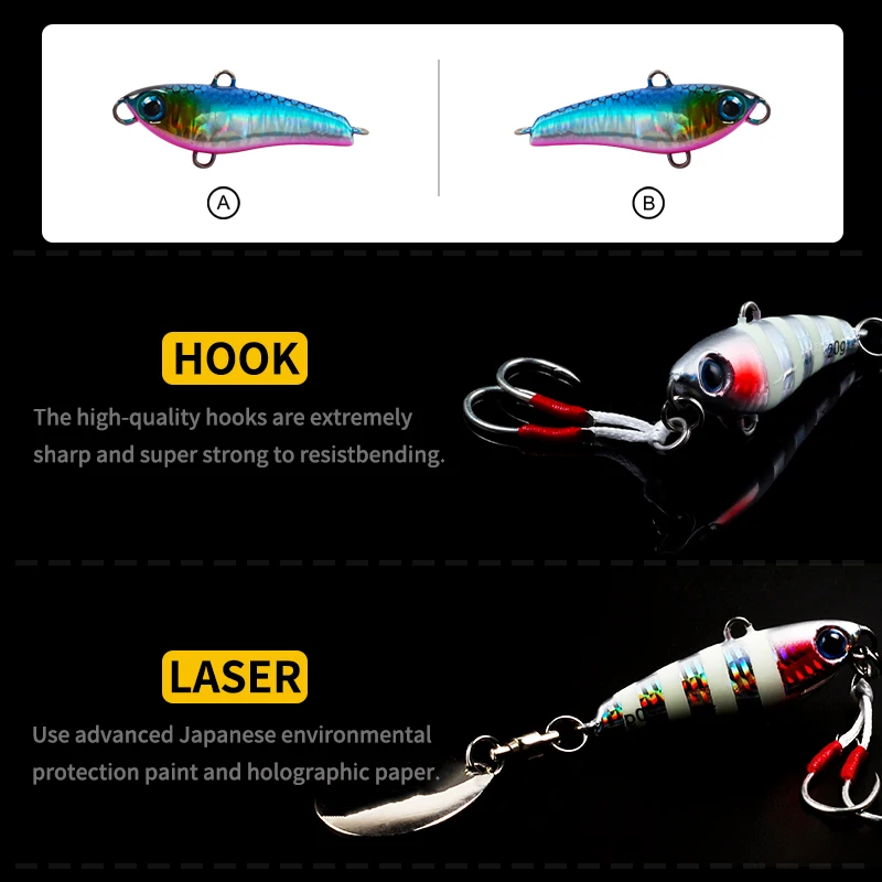 MAGIC WORKS  Metal Jig Fishing Lure  Fishing Lure Tackle  20g 30g 40g Artificial Bait Fishing Casting Jig Saltwater Tackle 1Pcs