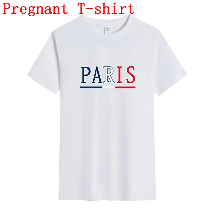 

Pregnant Women Hot Sale T-Shirt Funny Pregnancy Shirts Trendy Moms Cute PARIS Pattern Print Maternity Shirt Short Sleeve Tops