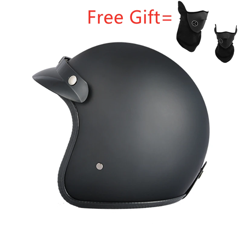 

Classic Matte Black 3/4 Open Helmet Motorcycle Open Face Helmet Jet Retro DOT Certified Cruise Scooter Casco Casque Moto for Men