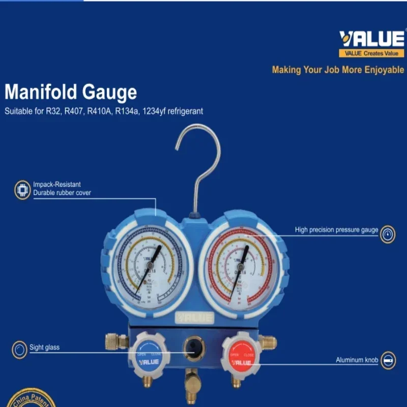 Manifold Gauge Set Refrigeration pressure gauge for R22/R134/R404/R410