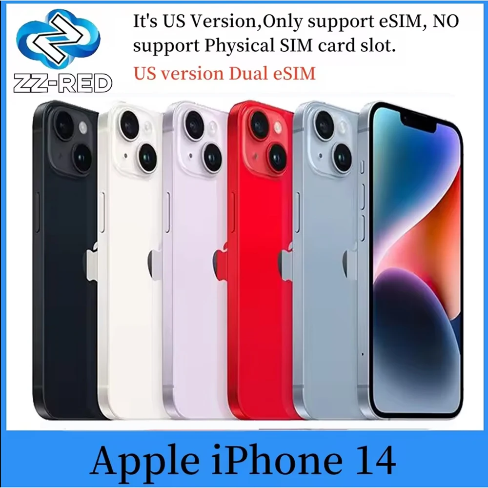 Apple iPhone 14 6GB RAM 128GB 256GB 512GB ROM versión estadounidense Dual eSIM 6,1 "genuino Super Retina OLED Face ID NFC A15 5G teléfono móvil