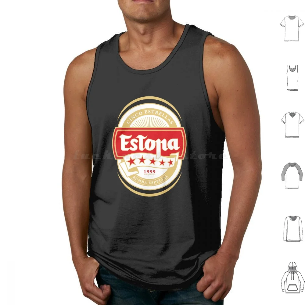 Estopa : 25th Anniversary Beer. Tank Tops Vest Sleeveless Estopy Tow Estopia David Mu ? Oz Jose Mu ? Oz Guitar Stop Beer Pub