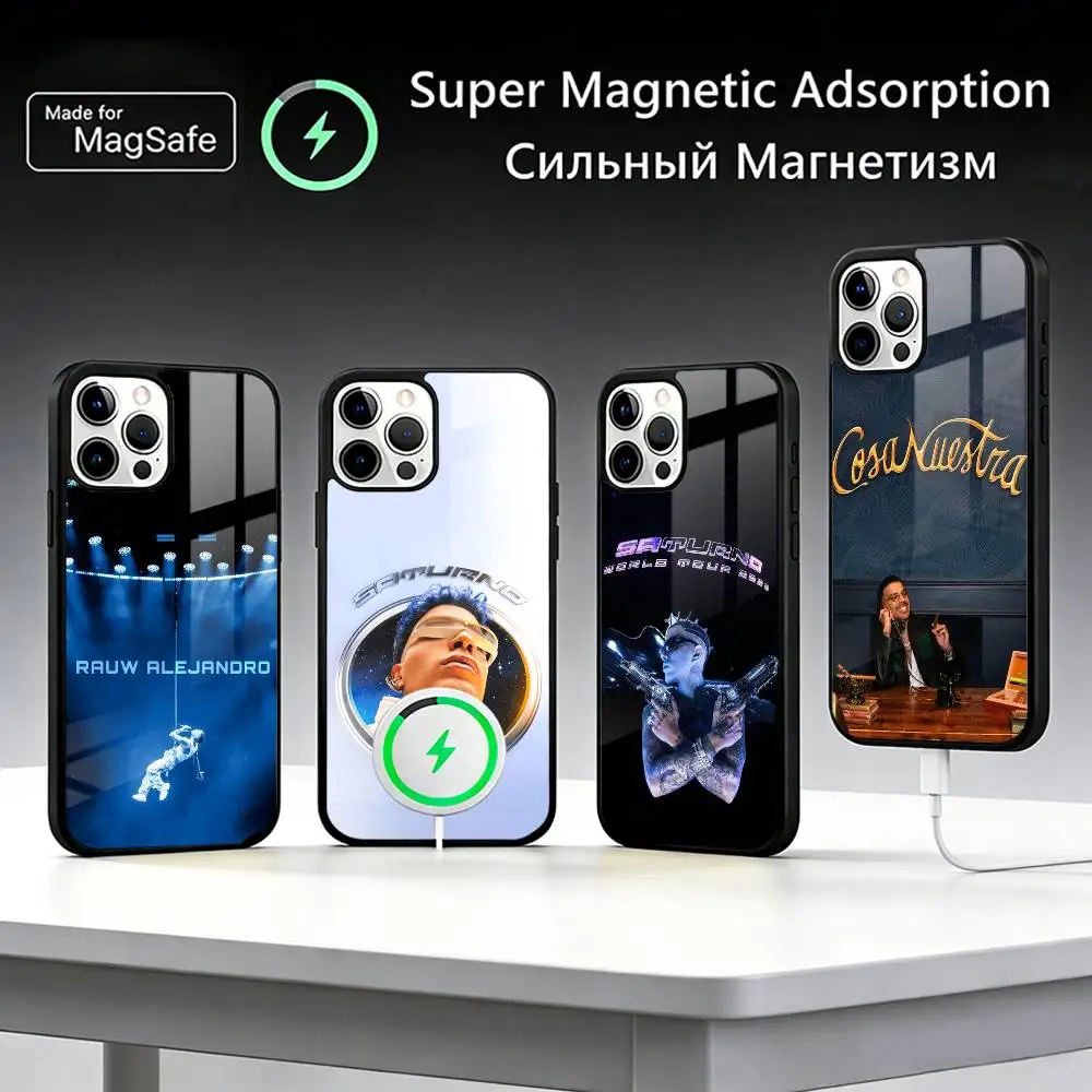 

Чехол для телефона Music R-Rauw Alejandro Rap для iPhone 17,16,15,14,13,12,11 Plus, Pro Max для беспроводной зарядки Magsafe