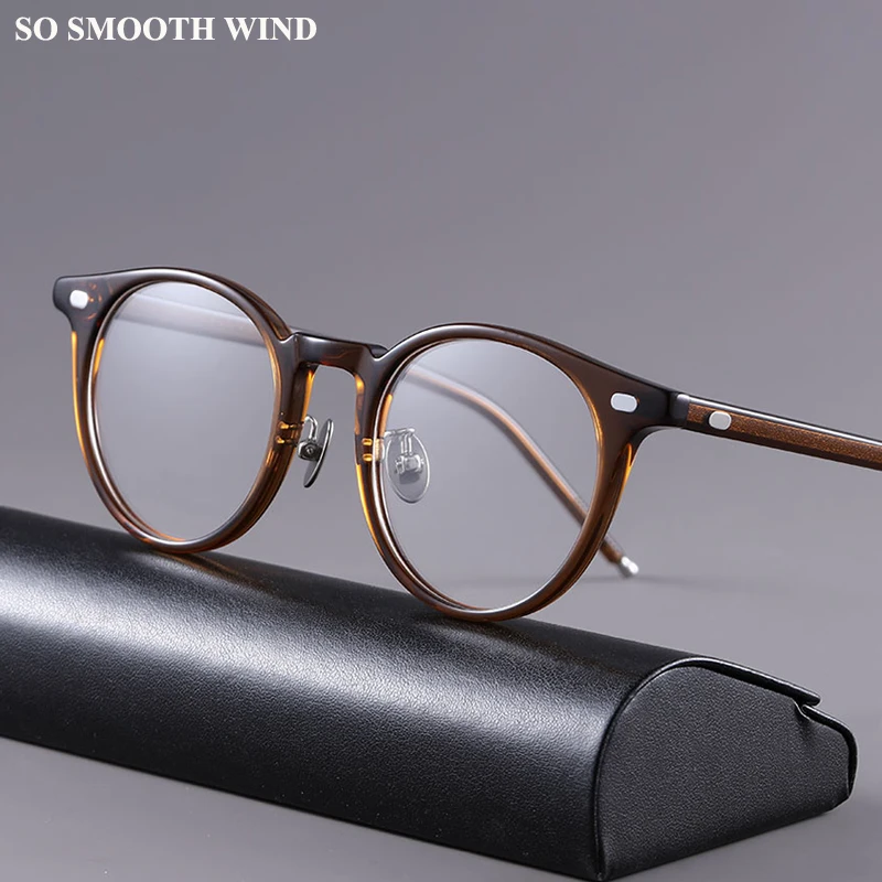 Japanese Designer Round Tortoise Glasses Frame Men Retro Handmade Acetate Square Business Eyeglasses Women Circle Spectacles Lot