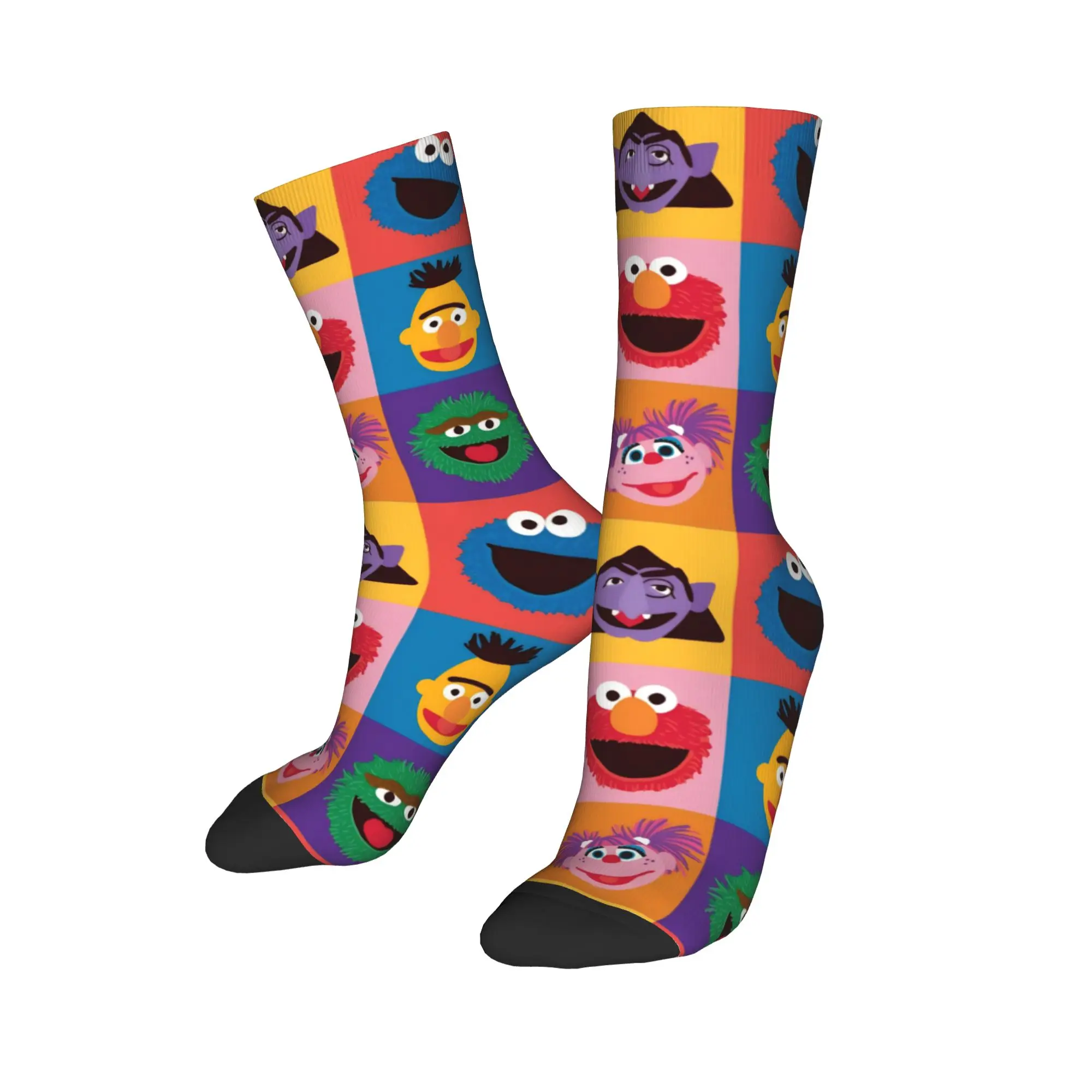 New Men's Socks Hip Hop Sesames Streets  Cartoon Sock Polyester Kawaii Sport Women's Socks Spring Summer Autumn Winter,