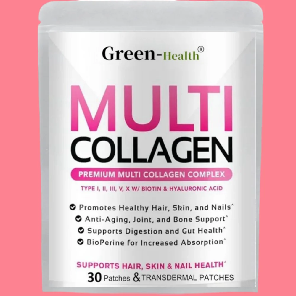 

30 Patches Multi Collagen Plus Transdermal Patches With Biotin, Vitamin C For Women & Men Hair Growth Support Skin