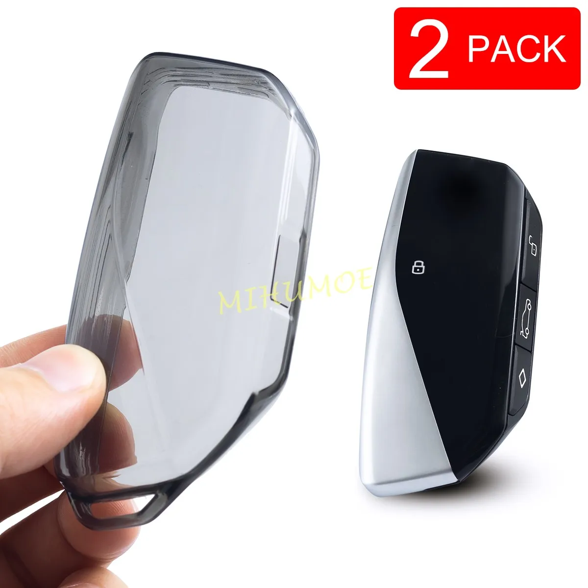 Voor BMW 2 5 7 Serie U06 G60 G70 X1 X3 X5 X6 X7 iX XM 2024 2025 Zwart transparant Autosleutel Case Cover Sleutelhanger Ring Accessoires