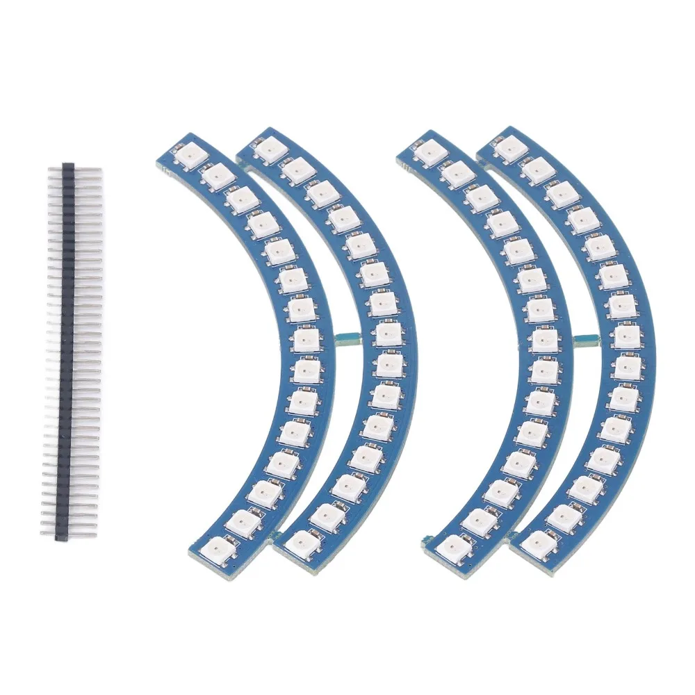 

WS2812 RGB Ring Light Serial Port 60 LEDs RGB LED Lamp Board 256 Brightness Levels 160000 Colors Wall Clock Light