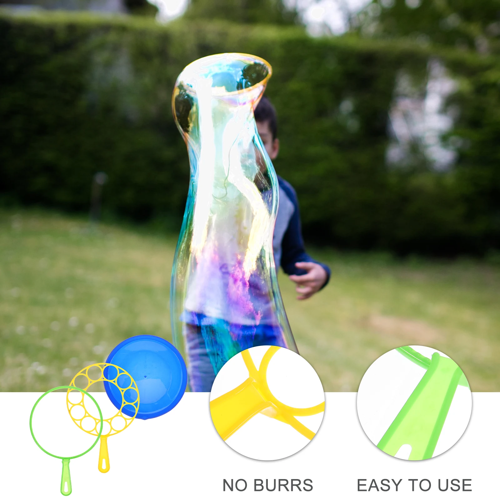 

Bubble Tool Set 2 Wands 1 Tray Assorted Colors ABS Material Blowing Toys Kids Outdoor Fun Birthday Party Large Bubble Maker