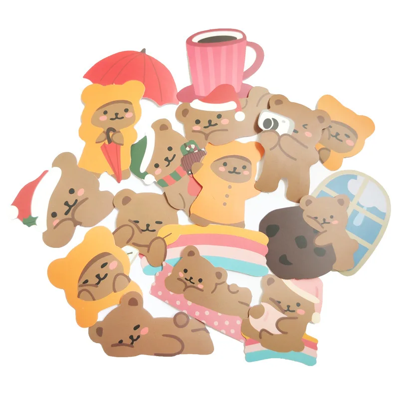 10/30/60pcs Cute Bear Stickers Laptop Bicycle Guitar Skateboard Sticker Kid DIY Graffiti Waterproof stickers