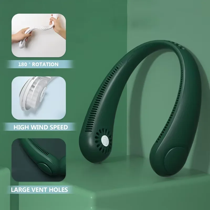 

Безлопастной вентилятор с воротником-халтер, USB-зарядка, портативный мини-вентилятор для улицы