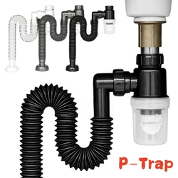P-Trap Kitchen Sink Deodorant Set Launch Pipeline Deodorizing Filter Sink Strainer Hose Drain Pipe Plumbing Kitchen Accessories