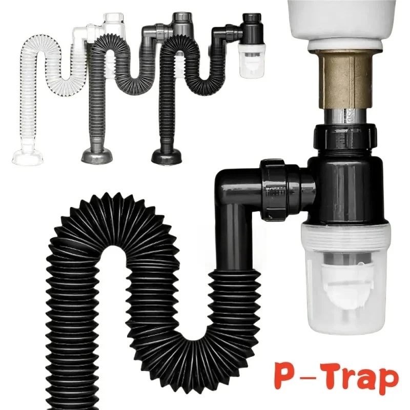 P-Trap Kitchen Sink Deodorant Set Launch Pipeline Deodorizing Filter Sink Strainer Hose Drain Pipe Plumbing Kitchen Accessories