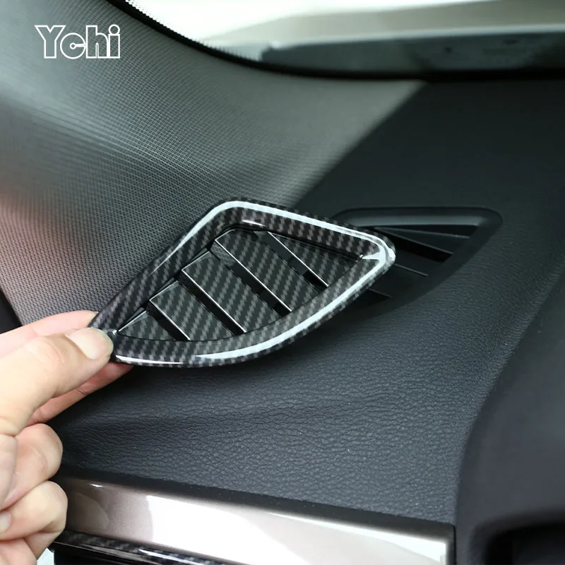 

For BMW X1 F48 2016-2019 Carbon fiber ABS Chrome Dashboard AC Outlet Vent Cover Trim For BMW X2 f47 2018 Car Accessory