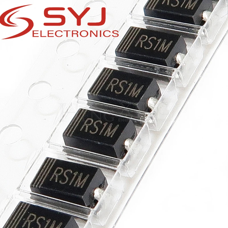 Diodo de recuperación rápida FR107 RS1M, pantalla de seda SMA 1A 1000V, 10 unidades