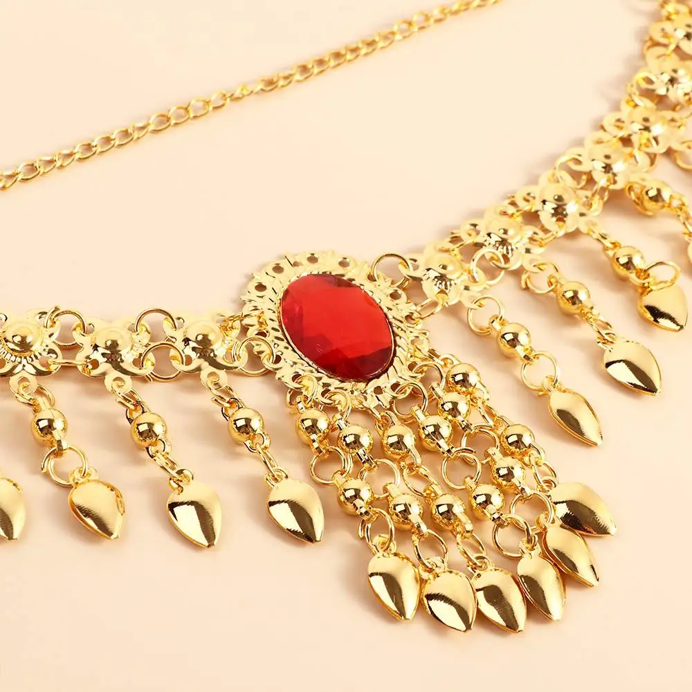 Collana Testa Catena Paillettes Perline Danza indiana Diamante Fascia per capelli Accessori per spettacoli Costumi di danza del ventre Accessori per la testa