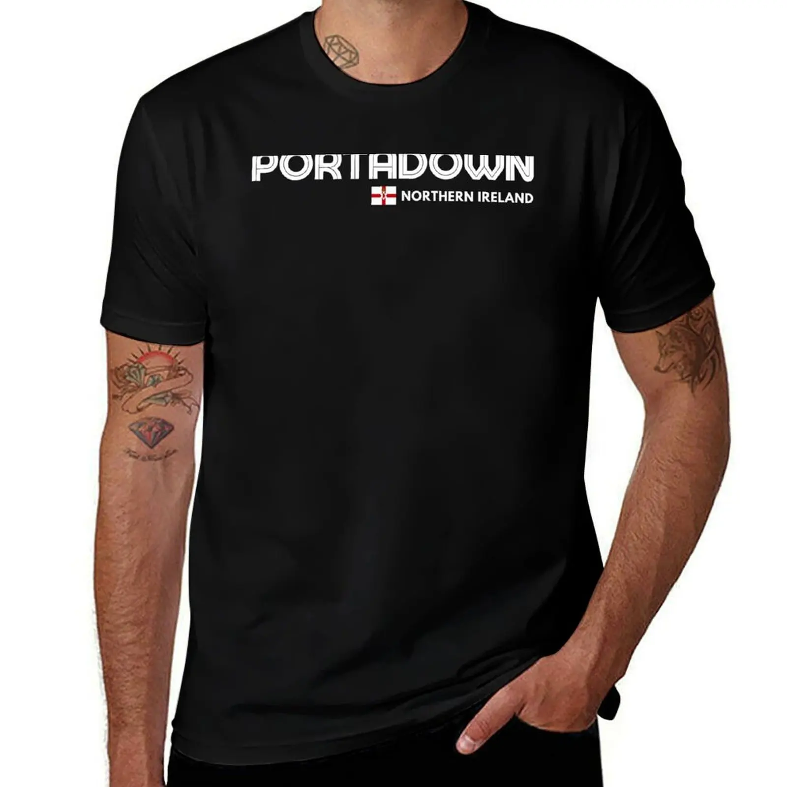 

Portadown - Northern Ireland T-Shirt plus size clothes summer top graphics heavyweights T-shirt men