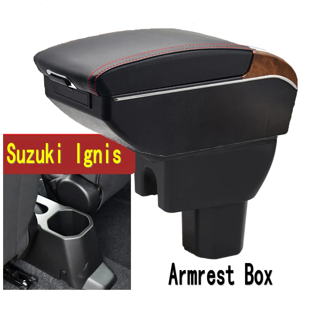 For Suzuki Ignis Armrest Box Retrofit Parts Center Console Special Storage Space Car Elbow Rest with USB