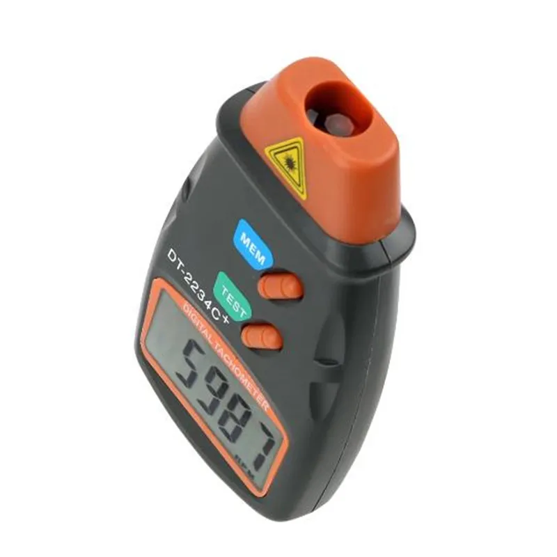 DT2234C+ Digital Laser Tachometer Counter RPM Meter Non-contact Tachometer Rev Counter for Testing Motor Wheel Rotation Speed