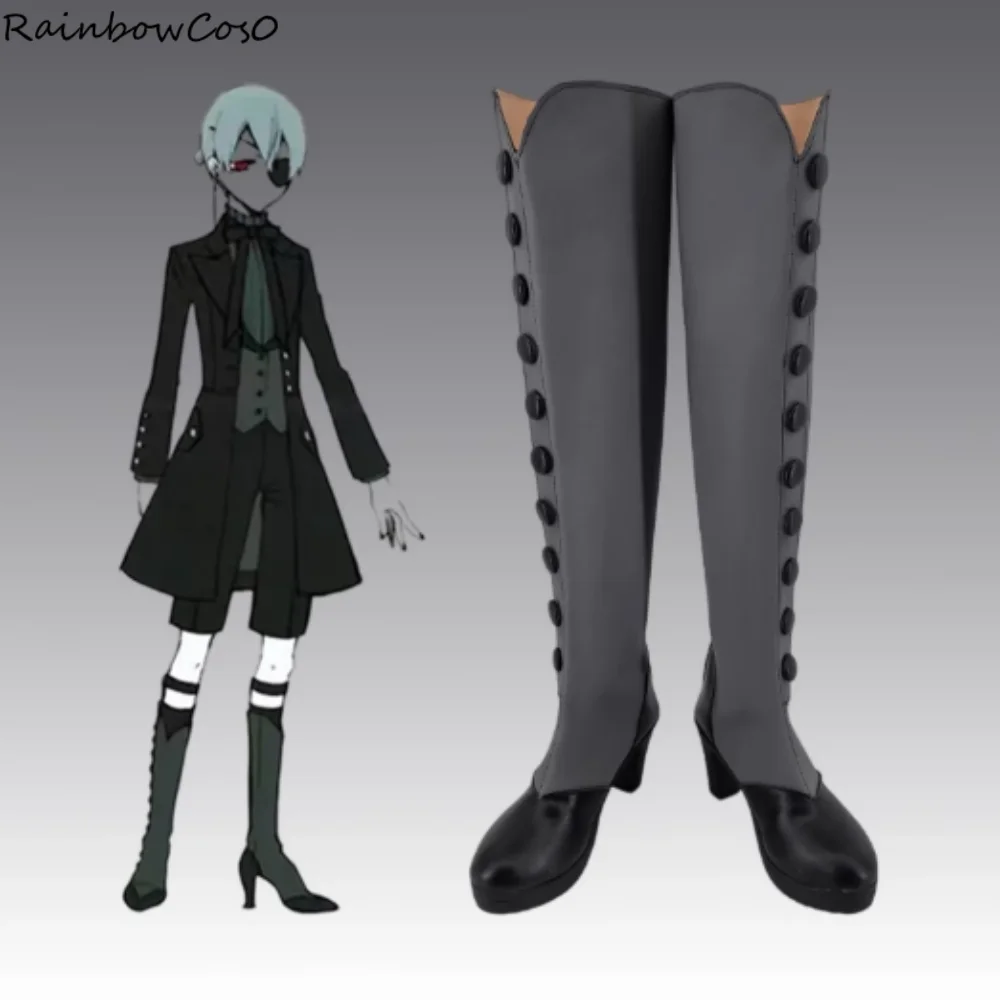 

Ciel Phantomhive Black Butler Обувь для косплея Сапоги Игра Аниме Вечеринка Хэллоуин RainbowCos0 W5100