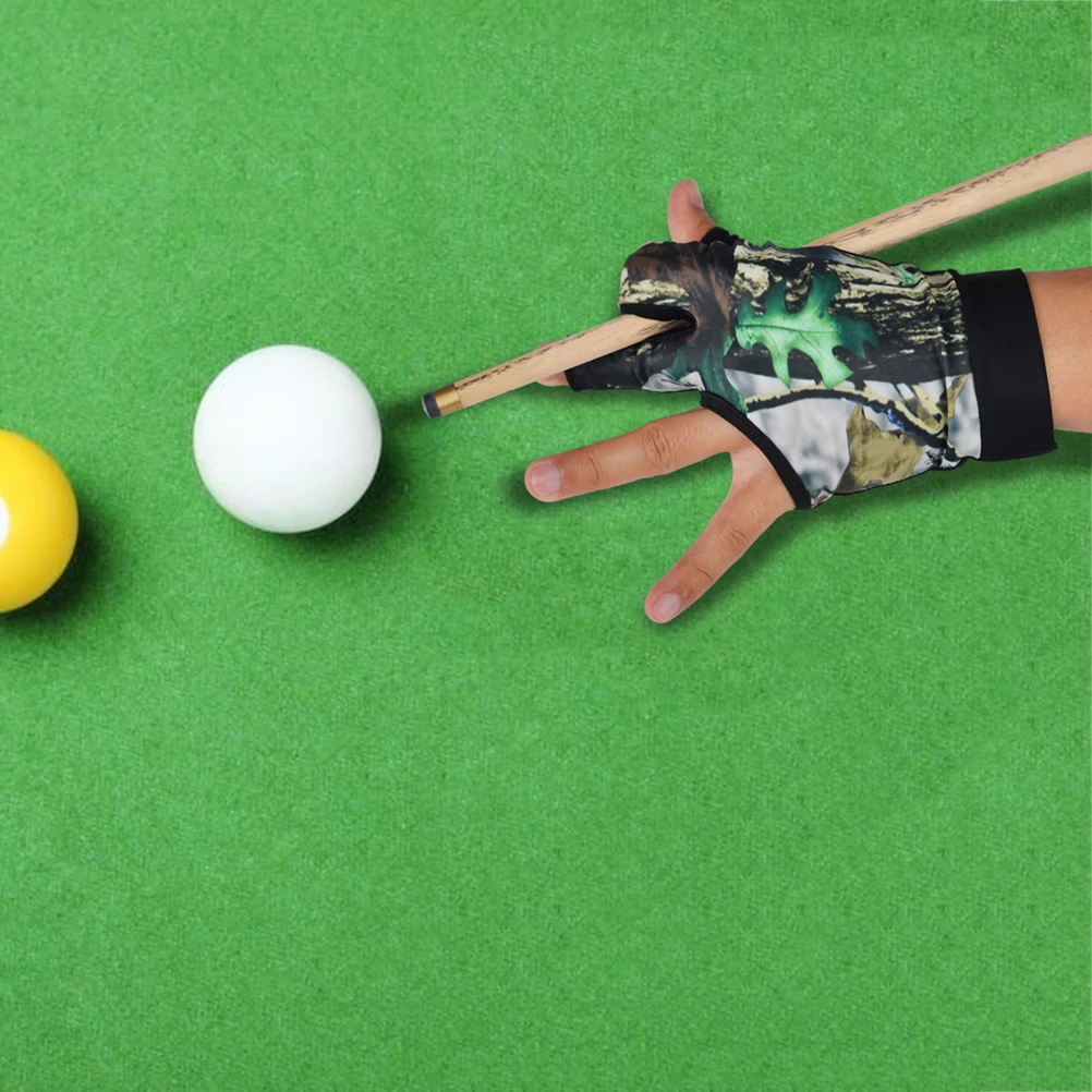 

Противоскользящие перчатки для бильярда с 3 пальцами, дышащий аксессуар для снукера, легкая ткань, износостойкий силикон, впитывающий влагу