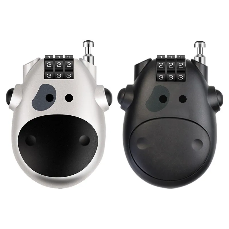 

30PCS Motorcycle Steel Wire Rope Cow Shaped Combination Lock Retractable Steel Wire Rope Password Lock Helmet Lock