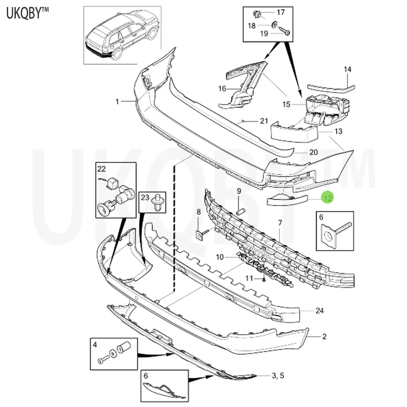 Rear six point screw socket reflector mirror corrugated paper roll 31111185 30678970