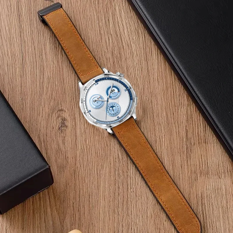 Кожаный + силиконовый ремешок 20 мм 22 мм для Samsung Galaxy Watch 7 6 5 4 44/40 мм Магнитный браслет для Huawei Watch GT5 4 3 2 46 мм ремешок