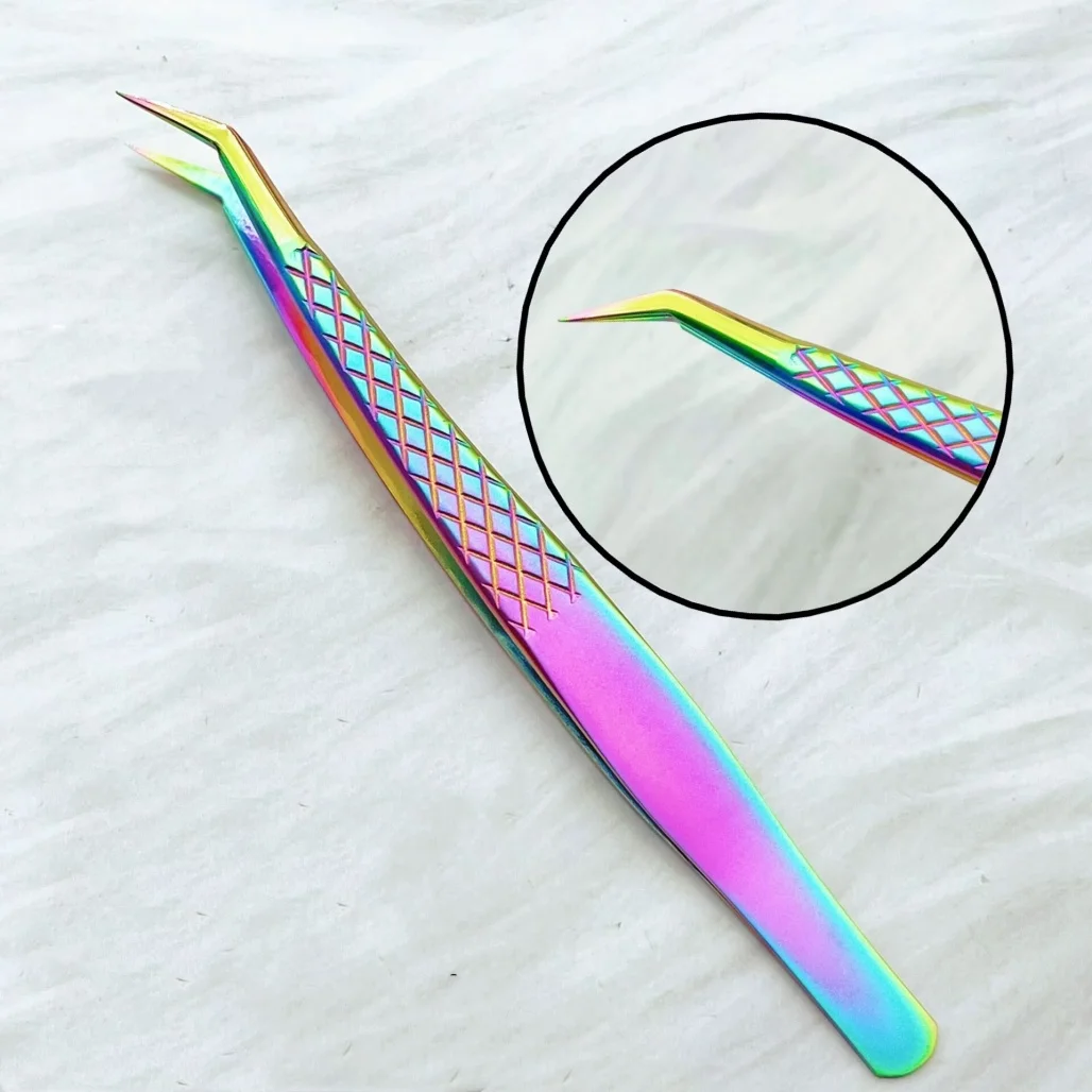 Professionelles Wimpernverlängerungs-Pinzetten-Set aus Edelstahl, Gerade und Gebogene Klassische/Volumen-Wimpern-Isolationswerkzeuge für Schönheitssalons
