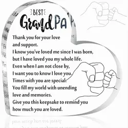 Grandpa Gifts ,from Grandchildren Acrylic Heart Grandpa Keepsake ,Grandpa Birthday Gift