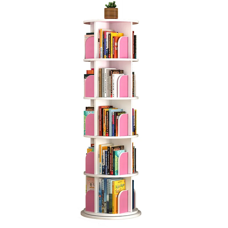 

Rotating bookshelf 360-degree floor-to-ceiling creative storage simple children's reading storage
