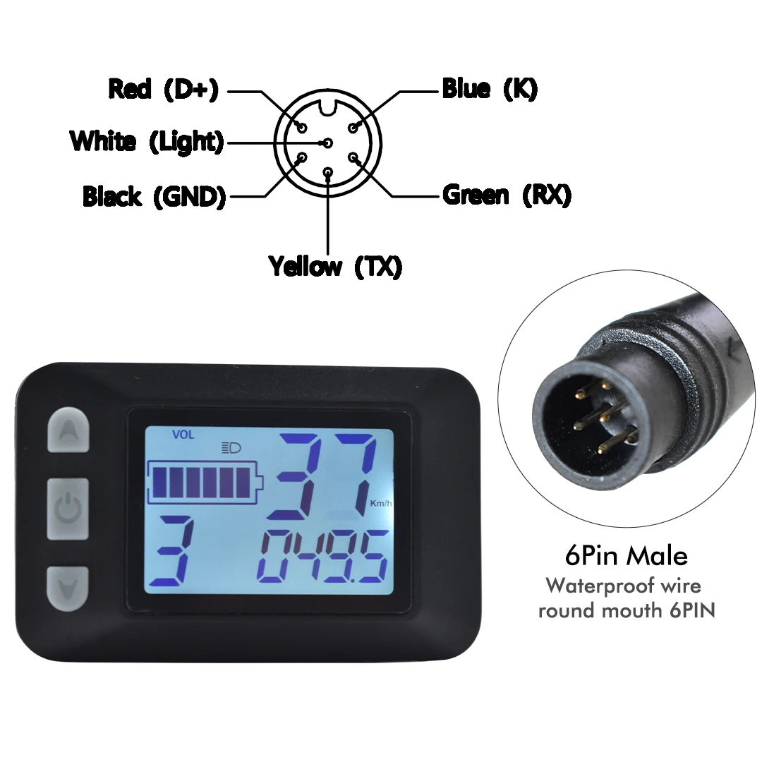 UART 2-multifunctioneel LCD-scherm Elektrische fietsdisplay Computer Fiets Regendicht Snelheidsmeter Kilometerteller Fietsen Waterdicht