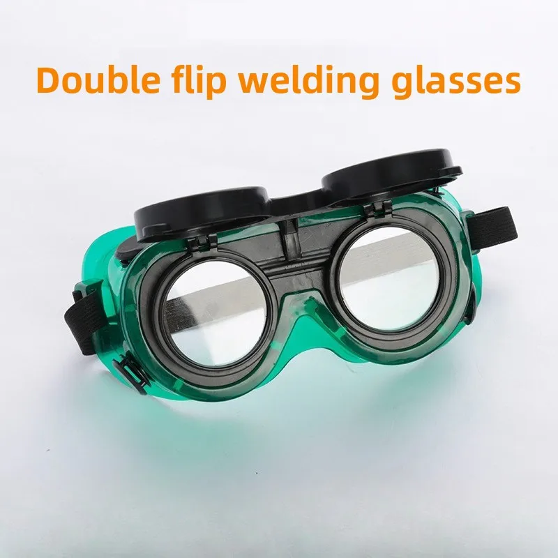 Protective Clamshell Welding Protective Glasses Anti-glare Anti-shock Double-layer Glass Double-turn Labor Protective Goggles