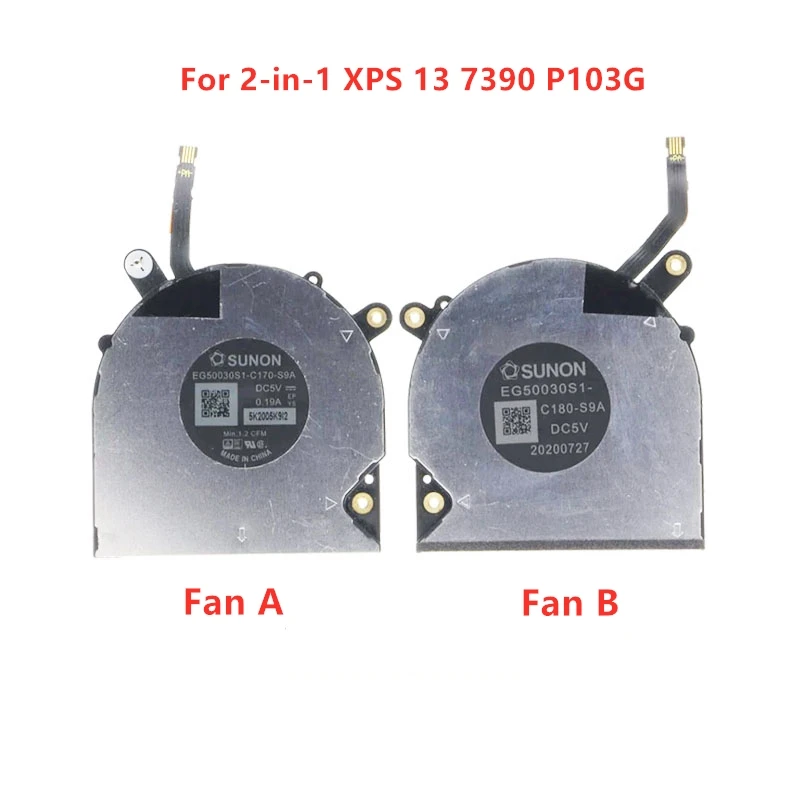 

New Original Laptop CPU GPU Cooling fans For DELL 2-in-1 XPS 13 7390 P103G 0VDFK8