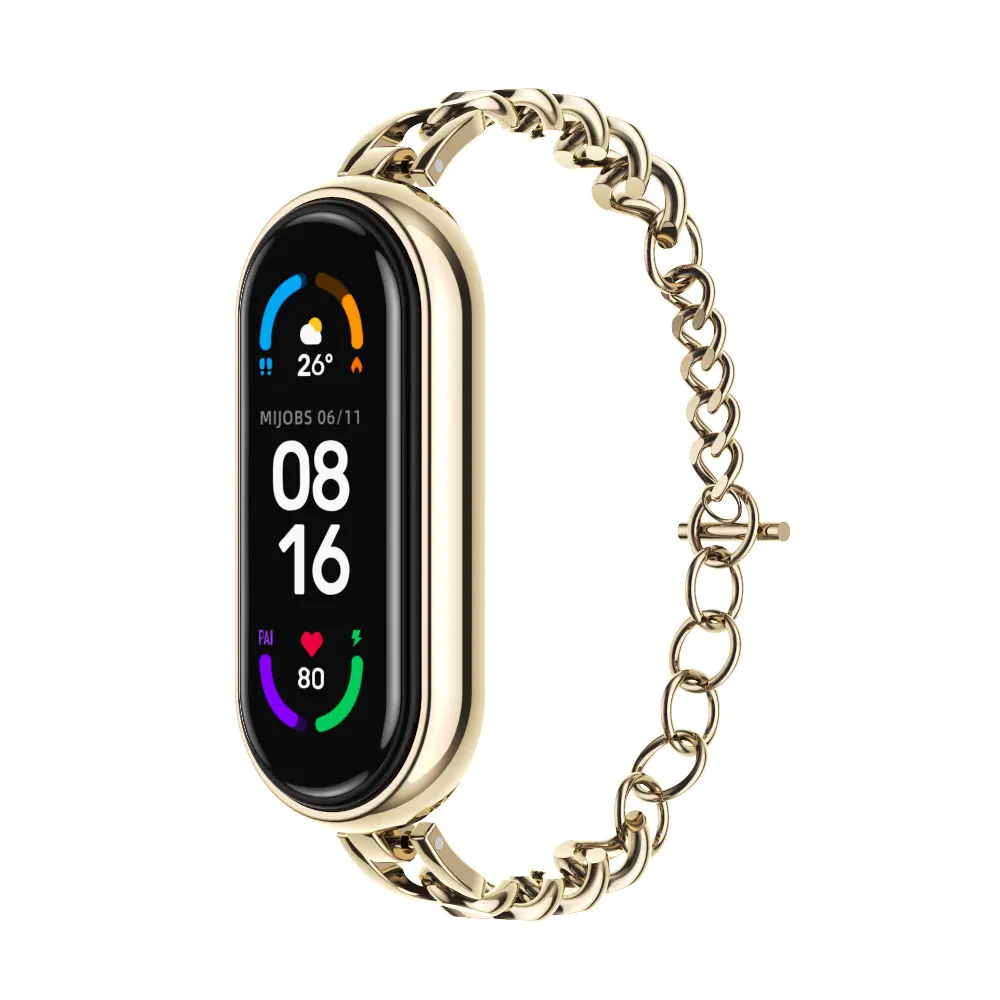 Mi Band 9 Strap Chain for Xiaomi Smart Band 8 Bracelet Women Girls Strap Watch Band Mi band 7 6 5 4 3 Wristband Mi8 Correa