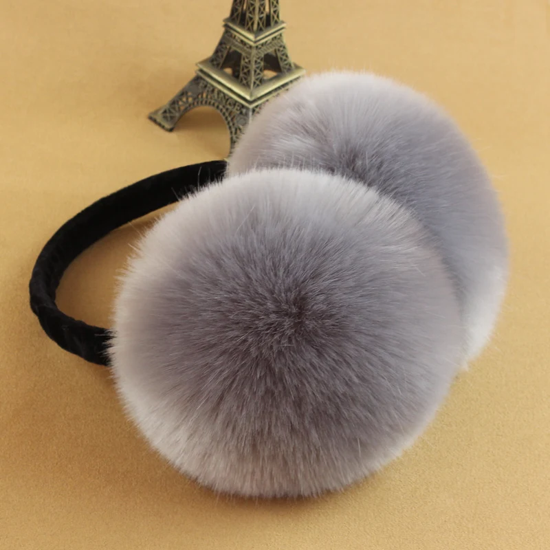 Pele de coelho do falso pelúcia earmuff bebê cache oreilles criança orelha muffs earmuffs para meninas aquecedores inverno r83