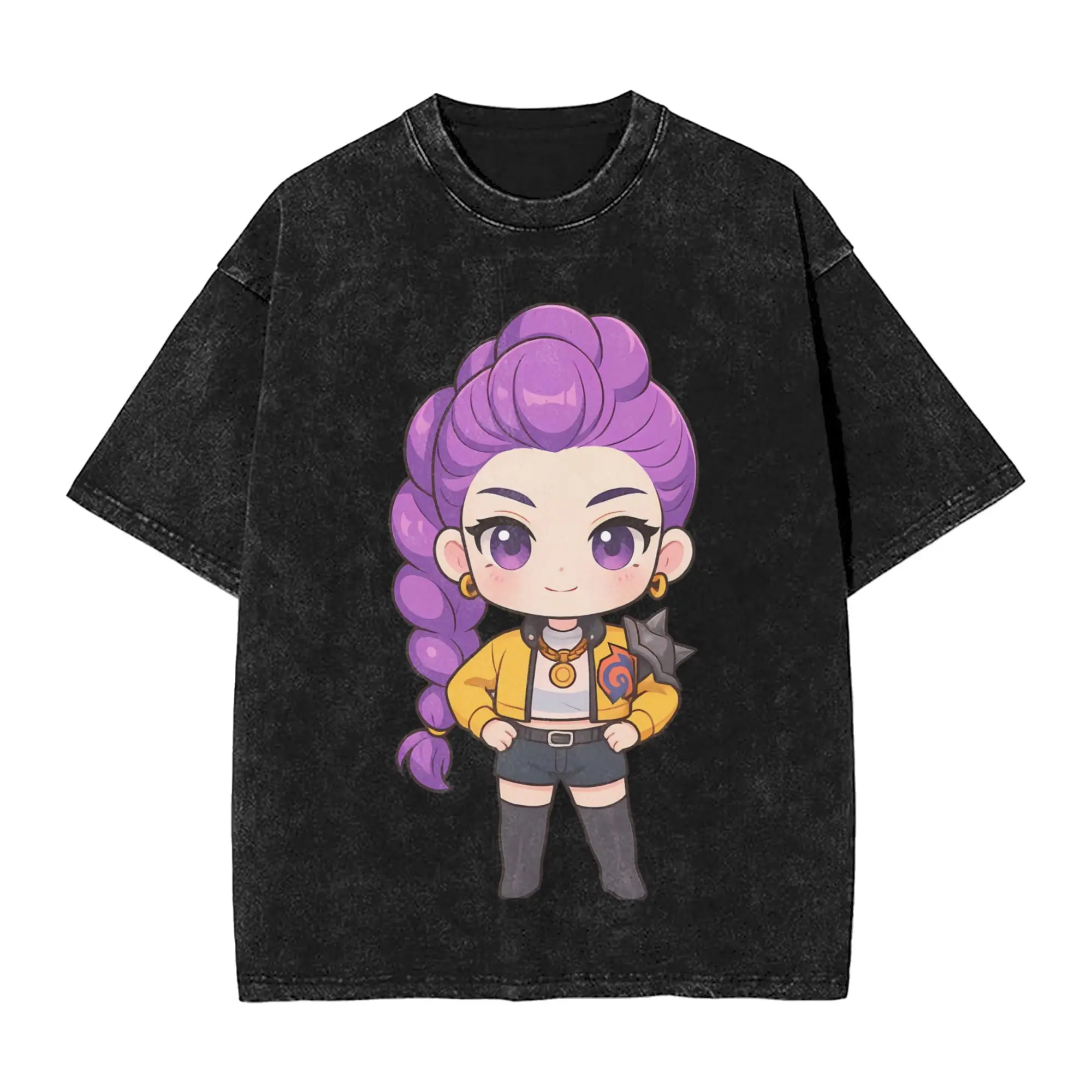 

Мужские футболки Rumi Huntrix Girls Kpop Demon Hunters, винтажные футболки с короткими рукавами и круглым вырезом, хлопковая одежда больших размеров