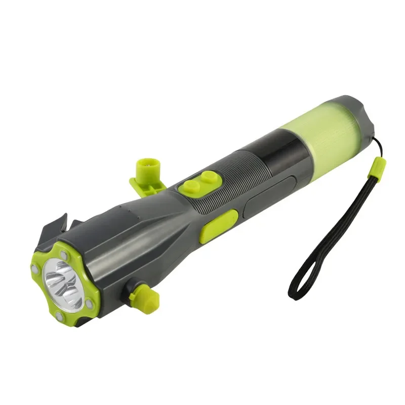 Outdoor Flashlight Strong Light Charging Super Bright Multi-functional Car Carrying Safety Escape Hammer