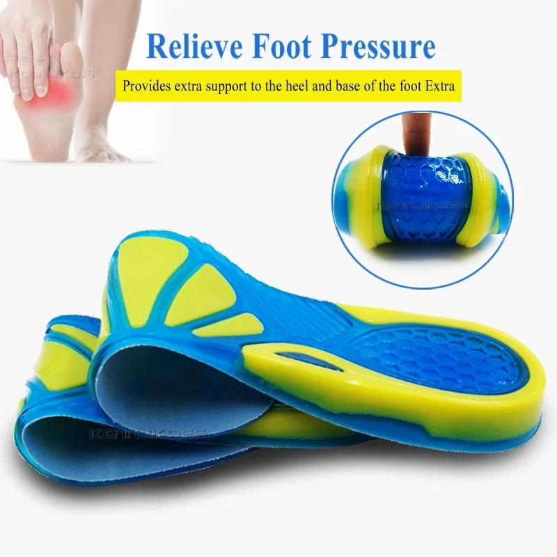 Silicone Non-Slip Gel Soft Sport Shoe Insoles Massaging Insole Orthopedic Foot Care For Feet Shoes Sole Shock Absorption Pads image 5