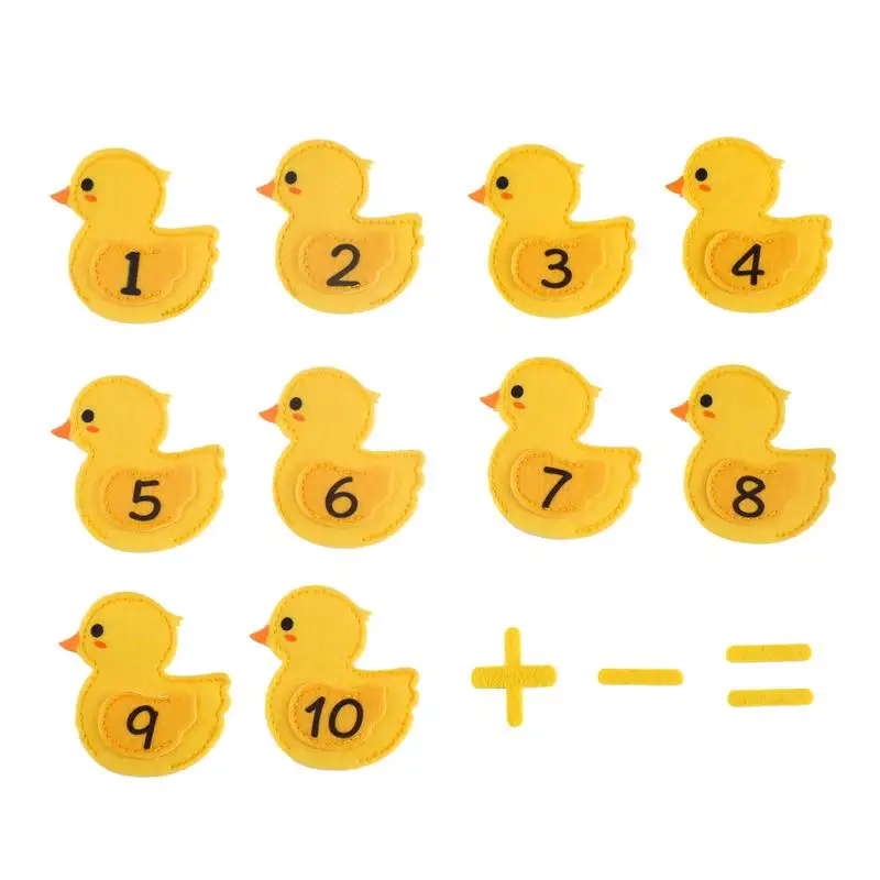Marionnettes à Doigts En Feutre Canard Jaune - Jouet éducatif Pour Enfants - Apprentissage Mathématiques Et Jeux De Rôle