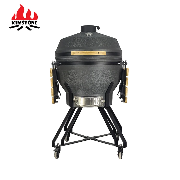 26inch KIMSTONE KimBer Series Premium Foam Glaze Stone Pattern Kamado Grill Adjustable Height Large Interior Space Portable Home