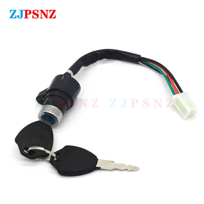 Motorcycle Ignition Switch Key With 3 / 4 Wires Start Ignition Switch Electric Door Lock Keys Switch 50cc 70cc 90cc 110cc 150cc