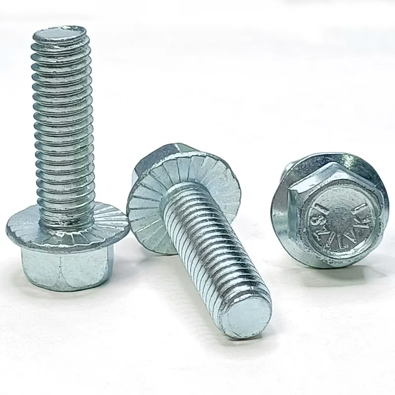 3/8-16UNC Grade 5 Outer Hexagonal Carbon Steel Galvanized Screws With Teeth Each Pack 10