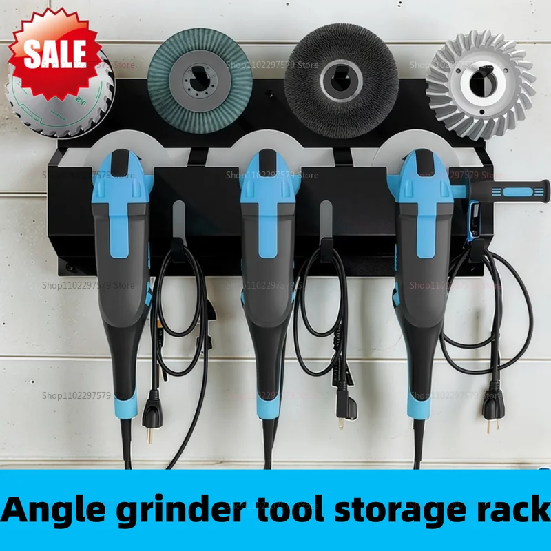 

Metal Angle Grinder Holder Wall Mount Rack Stand Storage Bracket with Cord Hanger for Power Cutters and PolishersGarage Workshop
