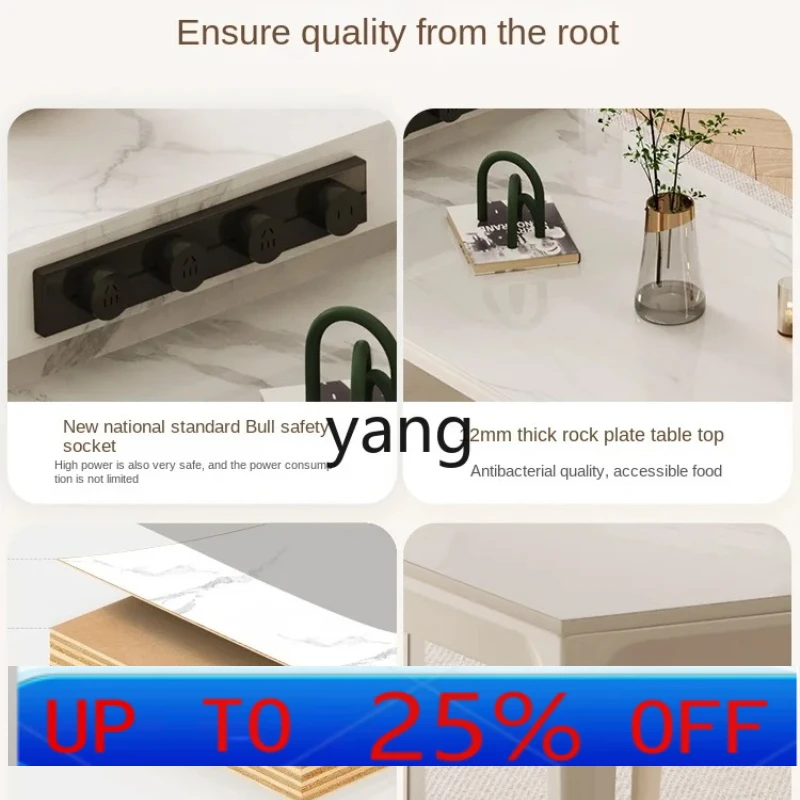 

LH Kitchen Island Dining Table Integrated Household Light Luxury Stone Plate Kitchen Movable Multifunctional Table