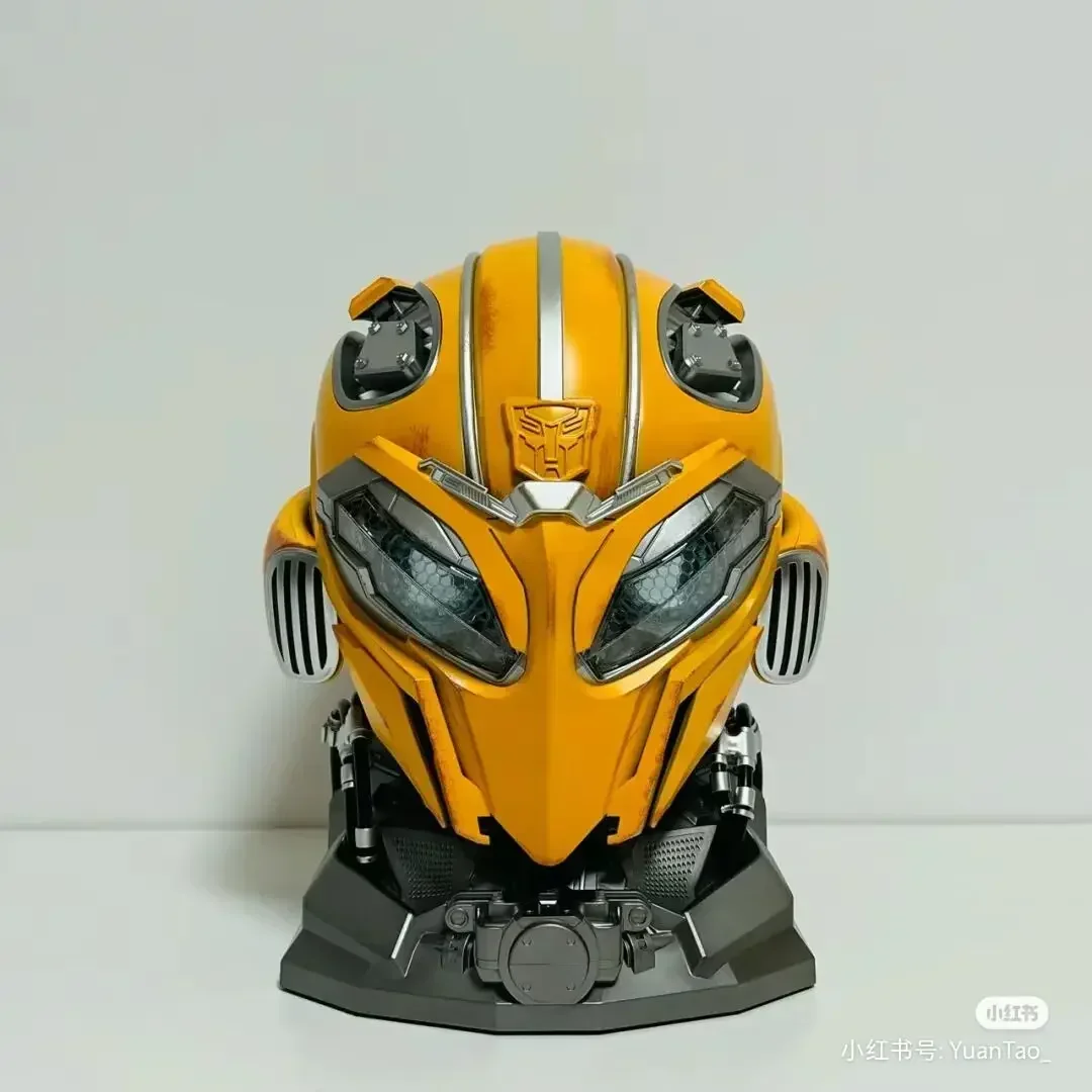 ร้อนของแท้ Bumblebee 1:1 หมวกกันน็อกของแท้ Action Figure สวมใส่ Face เปลี่ยนลําโพงตุ๊กตา Decor ตลก Xmas ของขวัญ