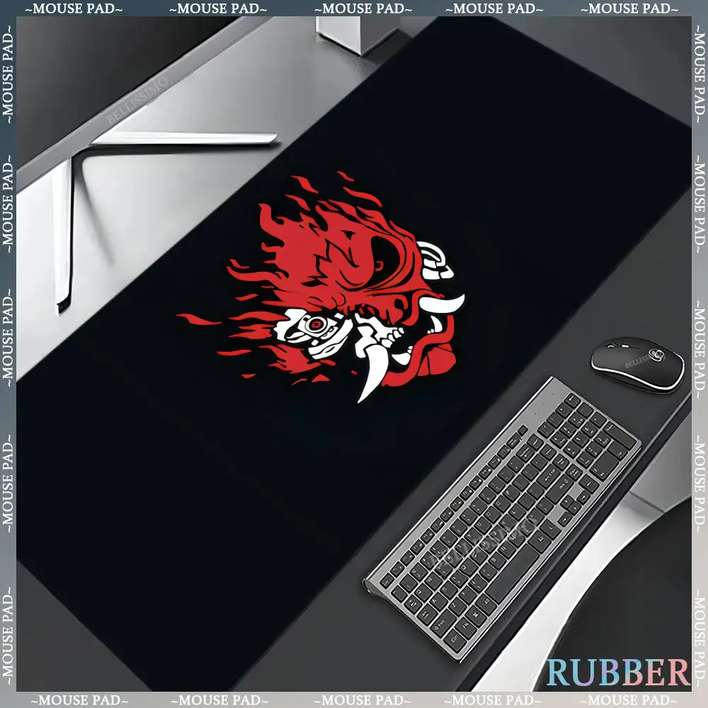 Rubberen Grote Muismatten Japanse Samurai Computerpad Spookmasker Spel Xxl Keyboard Pad Lock Rand Tafelmat Rubber Antislip Pad