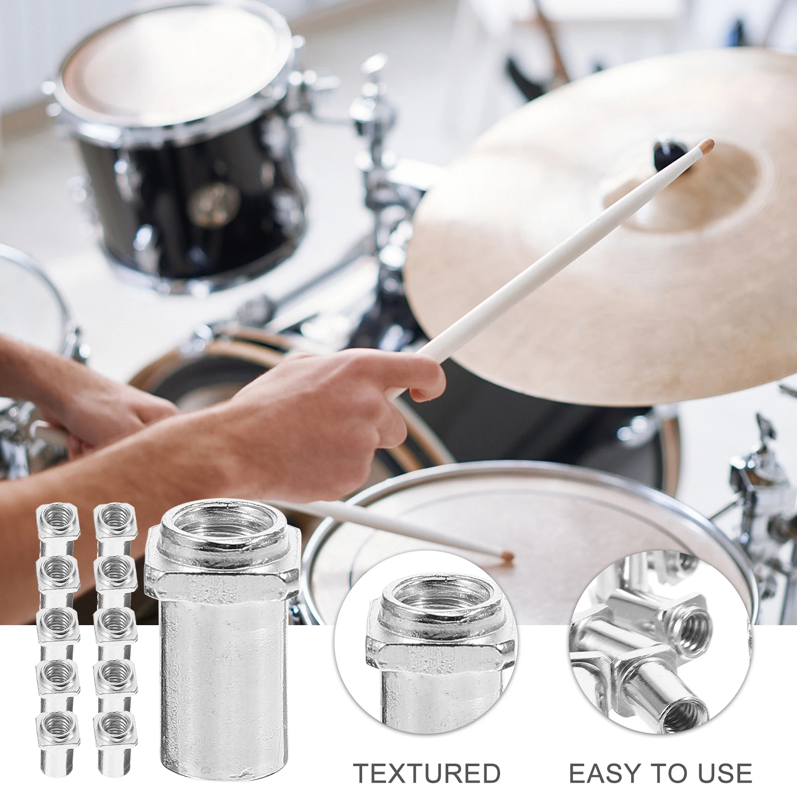 20pcs Drums 5mm 6mm Screws Nut Drum Part Practical Drum Set Easy To Install Durable Replacement Accessories Spare Parts