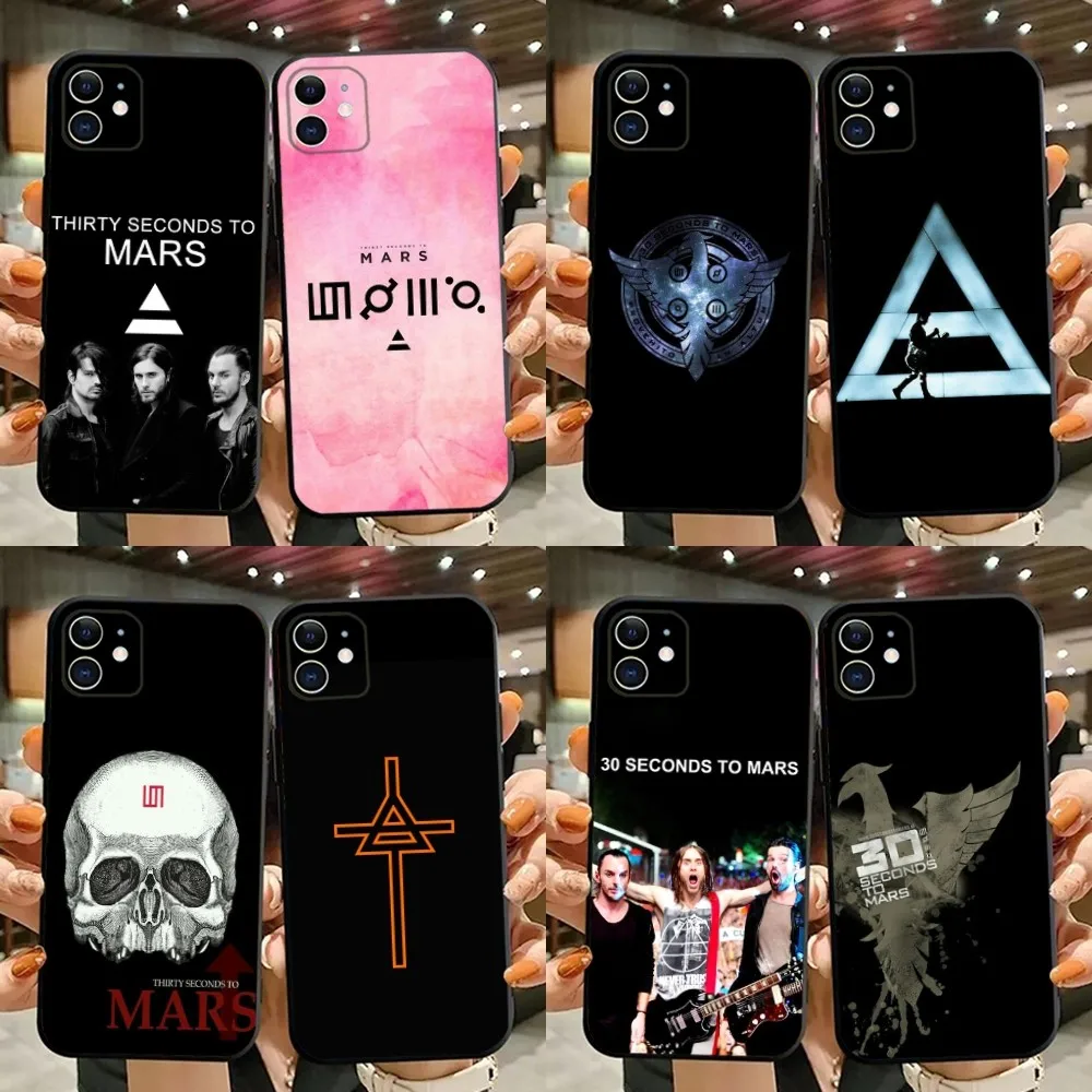 30 Second To Mars 30STM Phone Case For iPhone 15,14,13,12,11,Plus,Pro Max,XS,X,XR,SE,Mini,8,7 Soft Silicone Black Cover